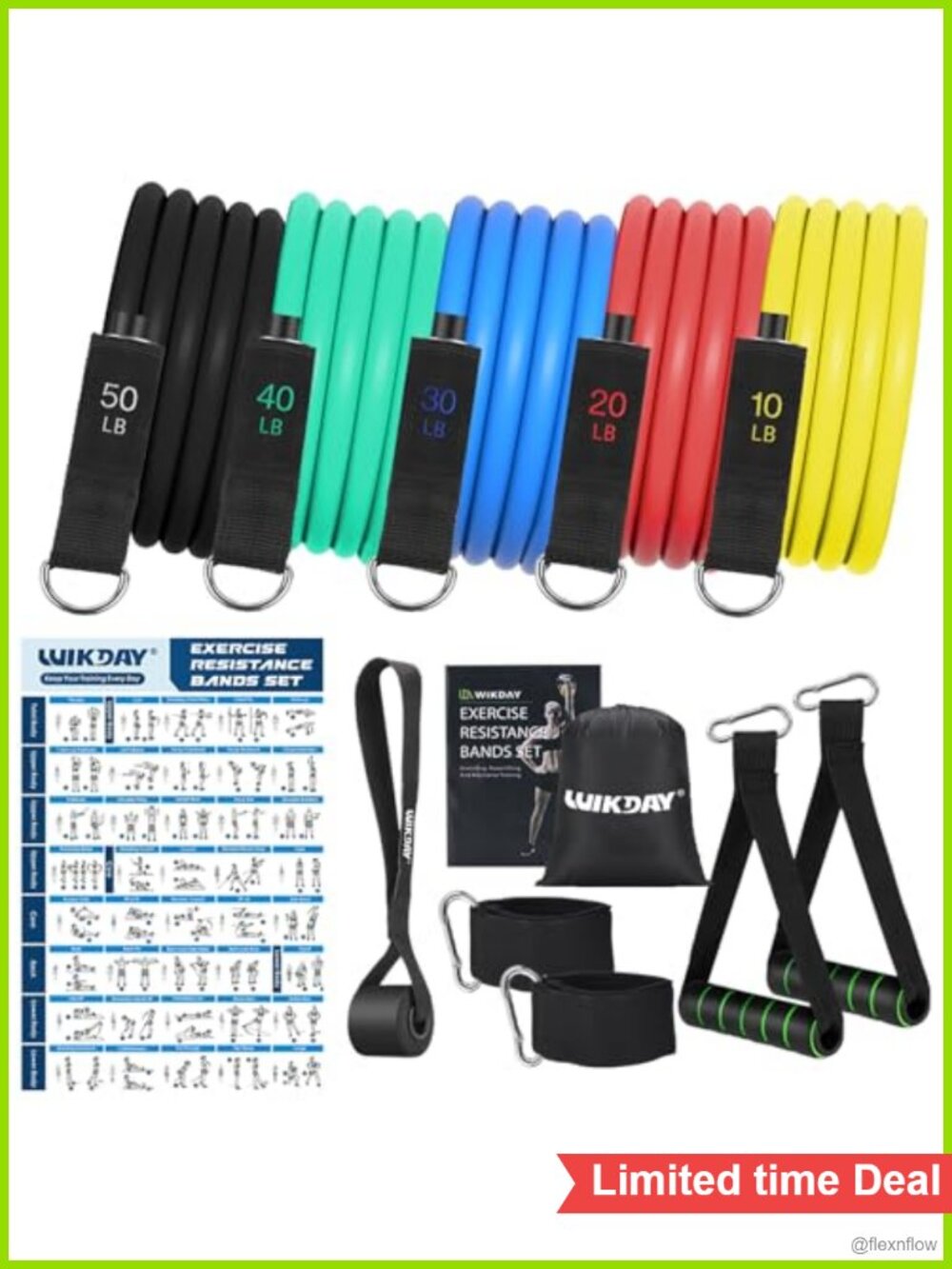 WIKDAY Resistance Bands Set with Handles, 5 Tube Bands, Home Gym Workout